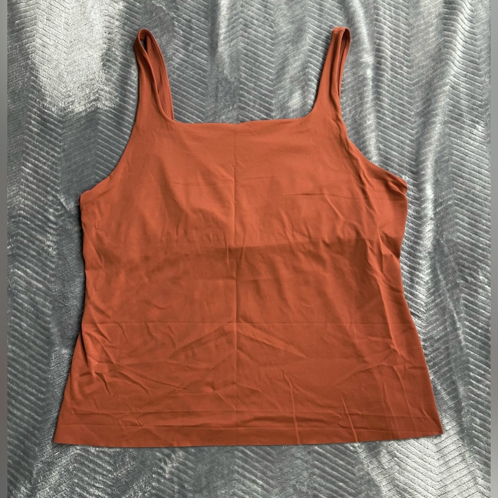 Nike Yoga Luxe Shelf Bra Tank Top Burnt Orange 2X